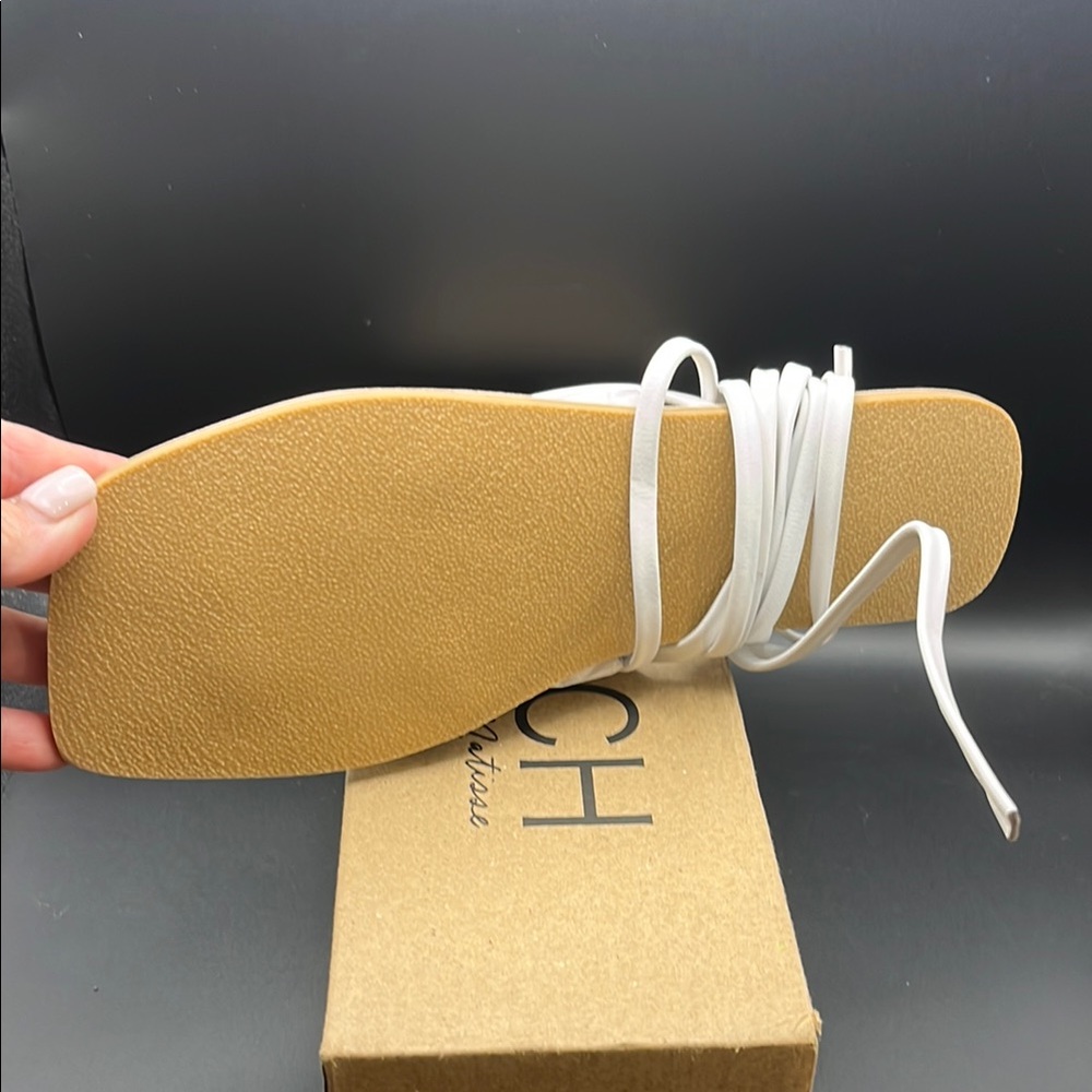Women's White Sandals - Picture 3 of 4
